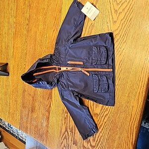 NWT Carter's navy blue w/ orange zip. Size 18 months.